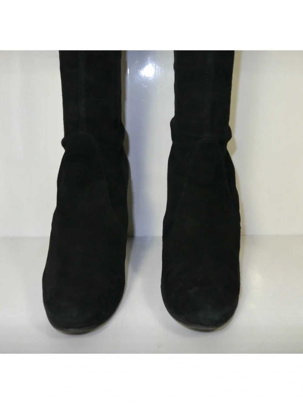 Stuart Weitzman Highland Over The Knee Suede Heel Boot Black size 9 M